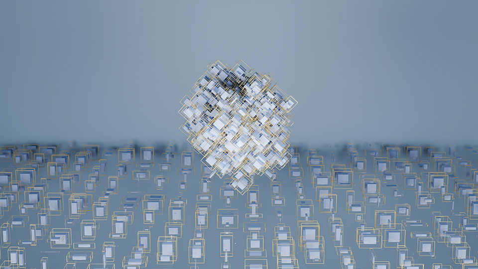 An abstraction of interlocking squares in a sphere