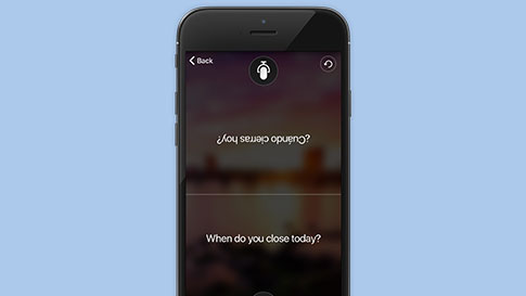 The Translator app using the conversation feature
