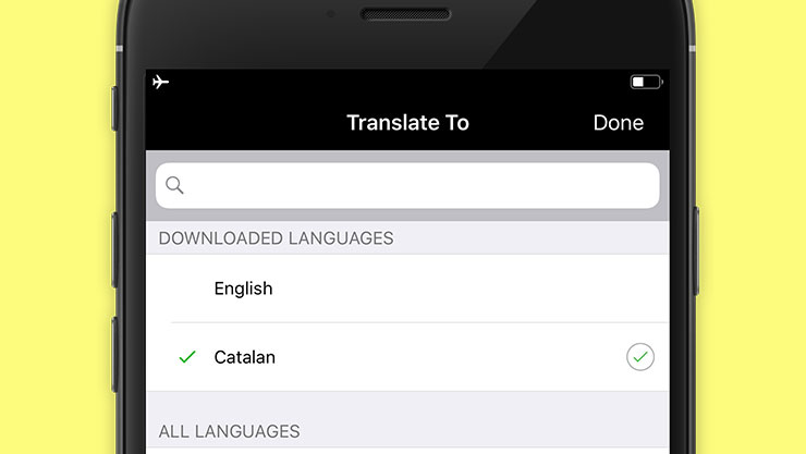 Offline language packs available even while offline