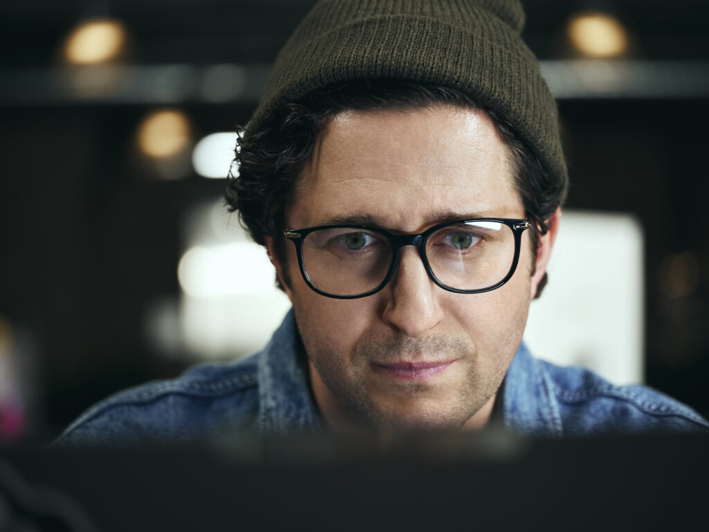 Close-up of a developer working