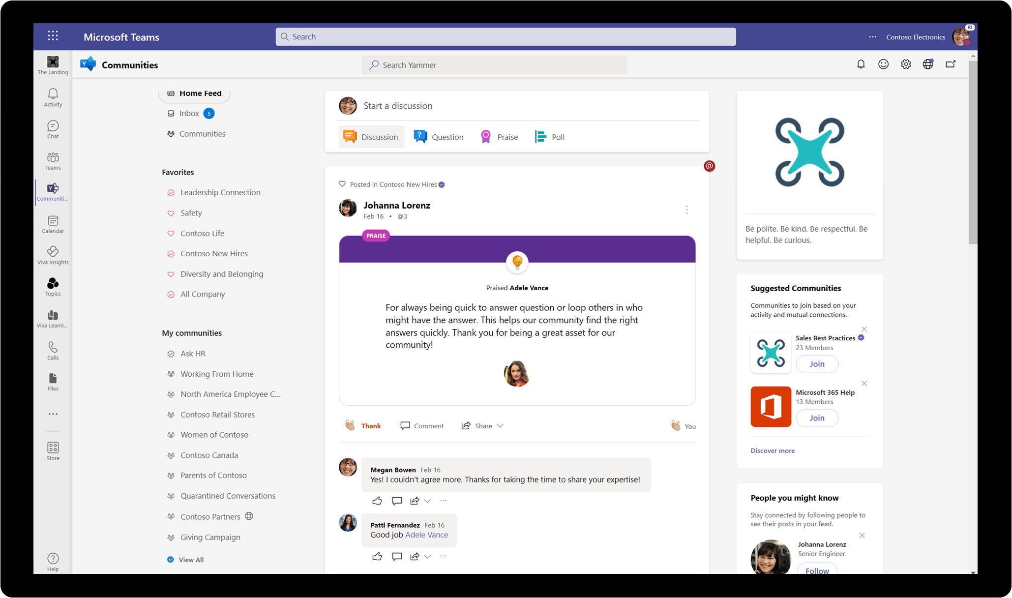 See suggested communities on the right sidebar of Yammer.