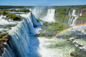 Argentina Iguazu Waterfalls Garganta del Diablo with rainbow