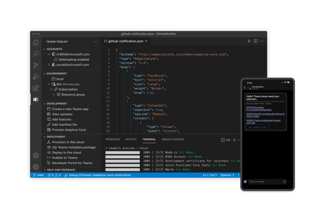 Kehittäjien Github-näyttönäkymä, jossa esitellään skenaariopohjaista koodinmuodostusta.
