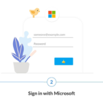 Infographie montrant trois étapes : obtenir Microsoft To Do, se connecter avec Microsoft et importer vos données Wunderlist.