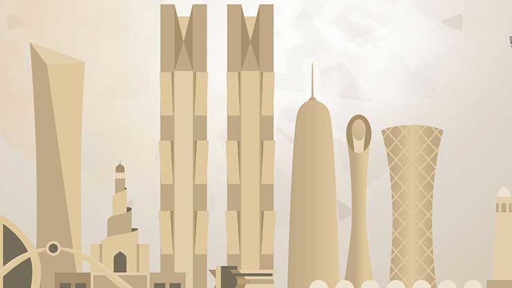 An illustrations of buildings 