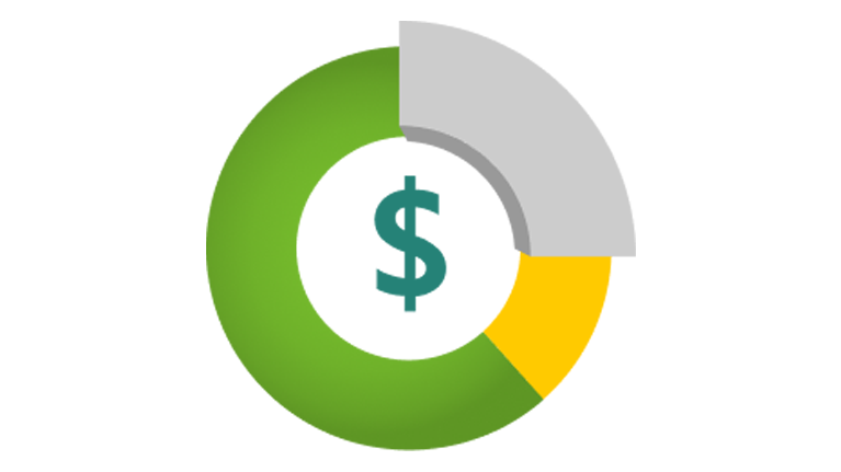 Sebuah lingkaran dengan mata uang dollar di dalamnya
