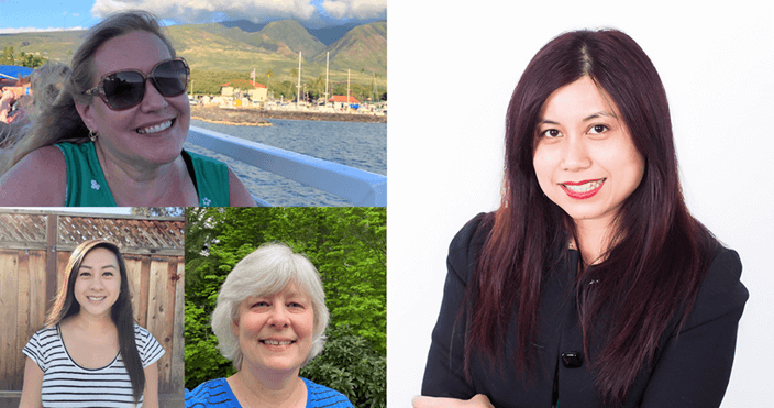 A collage photo of Rose, Lim, Goodson, and Malanog.