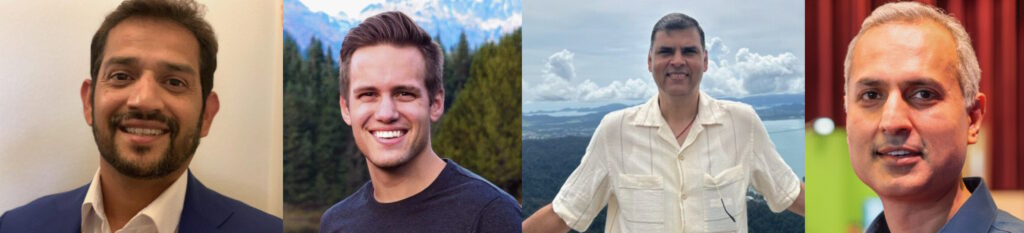 Collage of portrait photos showing Malge, Zwingli, Kumar Jain, and Sharma.