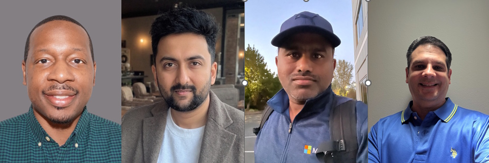 A composite photo of Shah, Griffin, Manikala, and Ramirez.