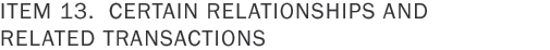 Item 13. Certain Relationships and Related Transactions