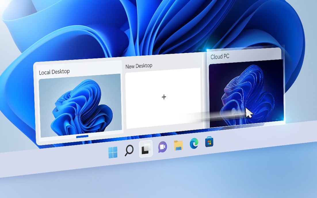 Uno screenshot di un PC mostra Windows 365 Switch, che consente di cambiare desktop in Cambia attività.