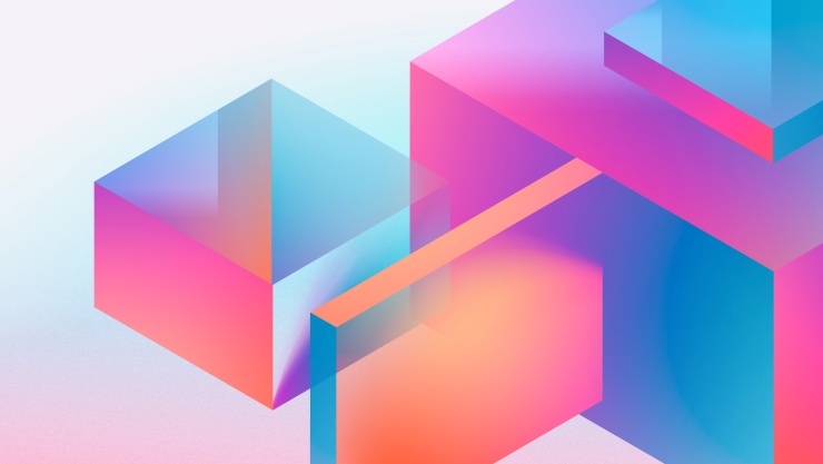 抽象的なカラフルなキューブのイラスト。