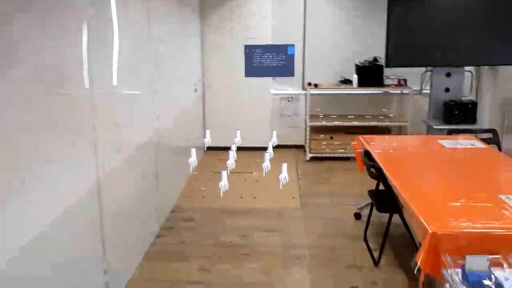 HoloLens 2 を活用した教室間仕切りの作業ガイドのイメージ