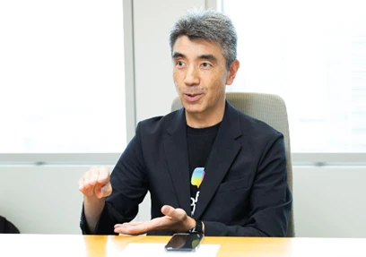 A man sitting at a desk