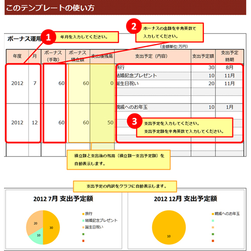 ボーナス運用計画表 (グラフ) 画面スライド-2