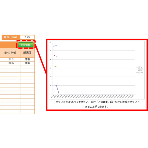 血圧・BMI 管理表 画面スライド-4