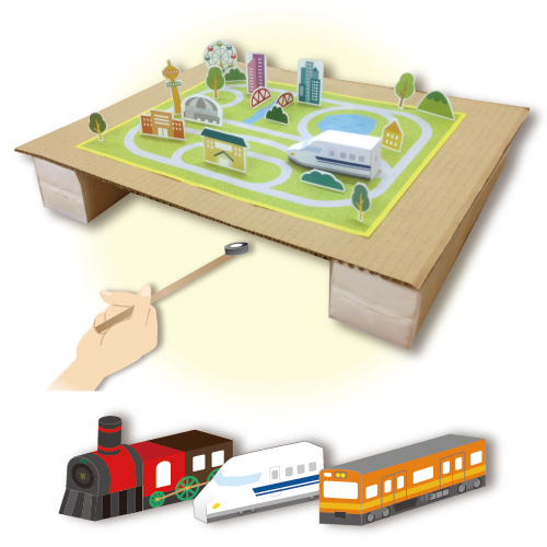 磁石 (じしゃく) で動く (うごく) 電車 (でんしゃ) キット 画面スライド-1