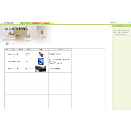 断捨離記録ノート (タッチ対応) 画面スライド-2