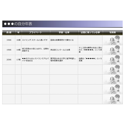 自分史 年表 無料テンプレート公開中 楽しもう Office