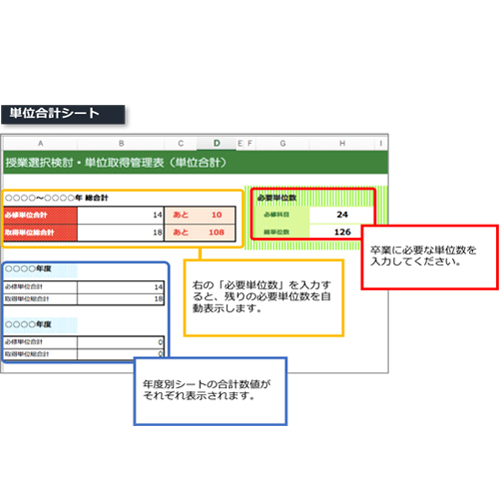 授業選択検討 単位管理表 無料テンプレート公開中 楽しもう Office