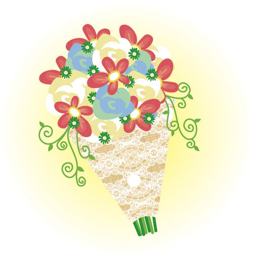 花束ブーケ (レース) 画像スライド-1