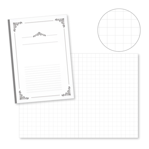 15mm 方眼 (ほうがん) ノート (表紙・パーツ付き) 画像スライド-1