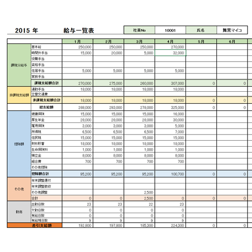 給与管理表 明細書付き 無料テンプレート公開中 楽しもう Office