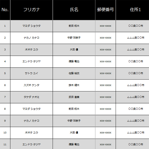 住所録 - 無料テンプレート公開中 - 楽しもう Office