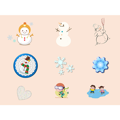 年賀状素材 (冬のアイテム) 画像スライド-2