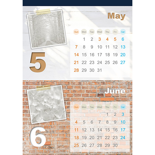 2017 年度カレンダー (ウォール・A4 サイズ) (フォト ウィザード用) 画像スライド-3