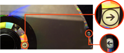 얇은 OMB(Outer Mirror Band) 링 디스크를 왼쪽에서 오른쪽으로 약간 기울이면 'Microsoft'가 'Genuity'라는 단어로 변경되어 보이는 이미지