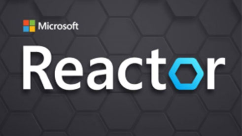 O logo da Microsoftr com a palavra Reactor