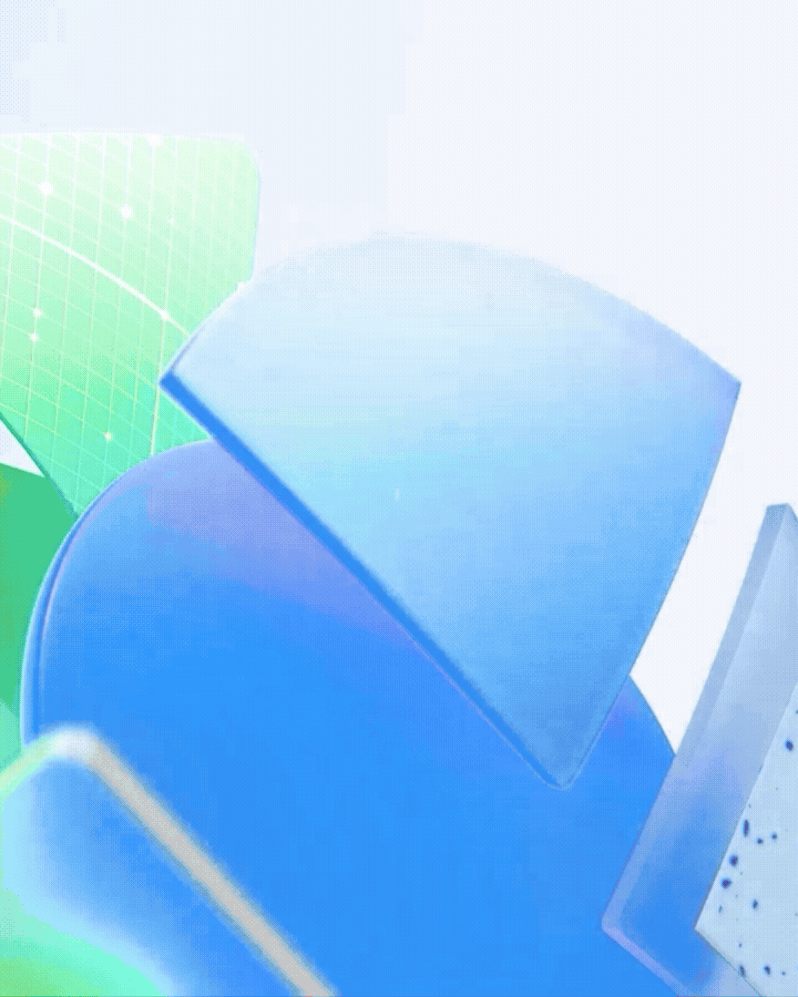 A close up of a blue and green object