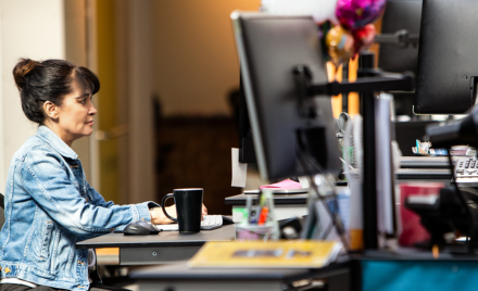 Image of a security worker in her office.