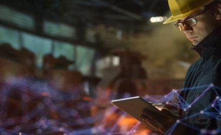 Image of a worker with a laptop.