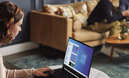 Person looking at a laptop