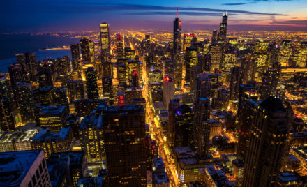 Image of New York City at night.