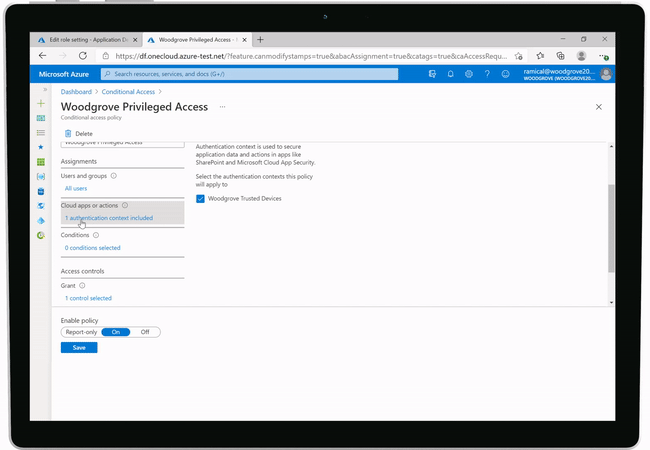 Azure AD Conditional Access authentication context
