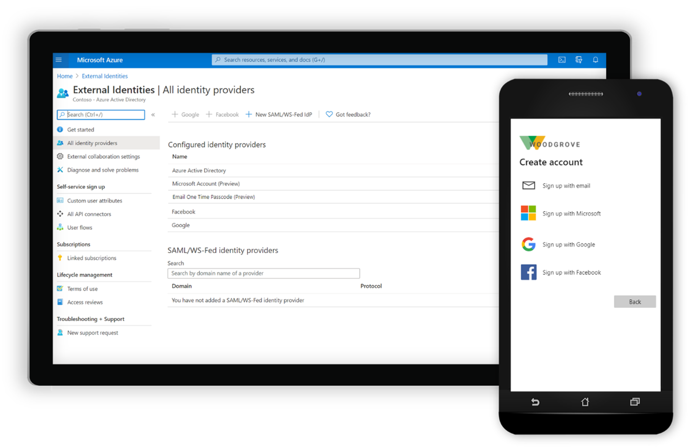 Azure AD External Identities admin portal and user experience