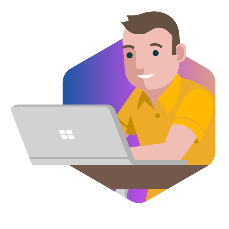 雲端架構師正在使用筆電