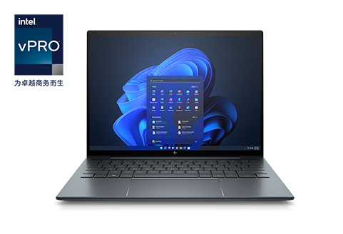 一台HP 蜻系列超轻笔记本电脑 intel vPRO 为卓越商务而生